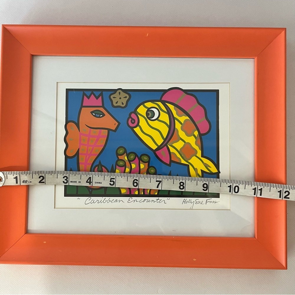 Holly Sue Foss Signed Fish Colorful Caribbean Art Framed - Picture 7 of 7